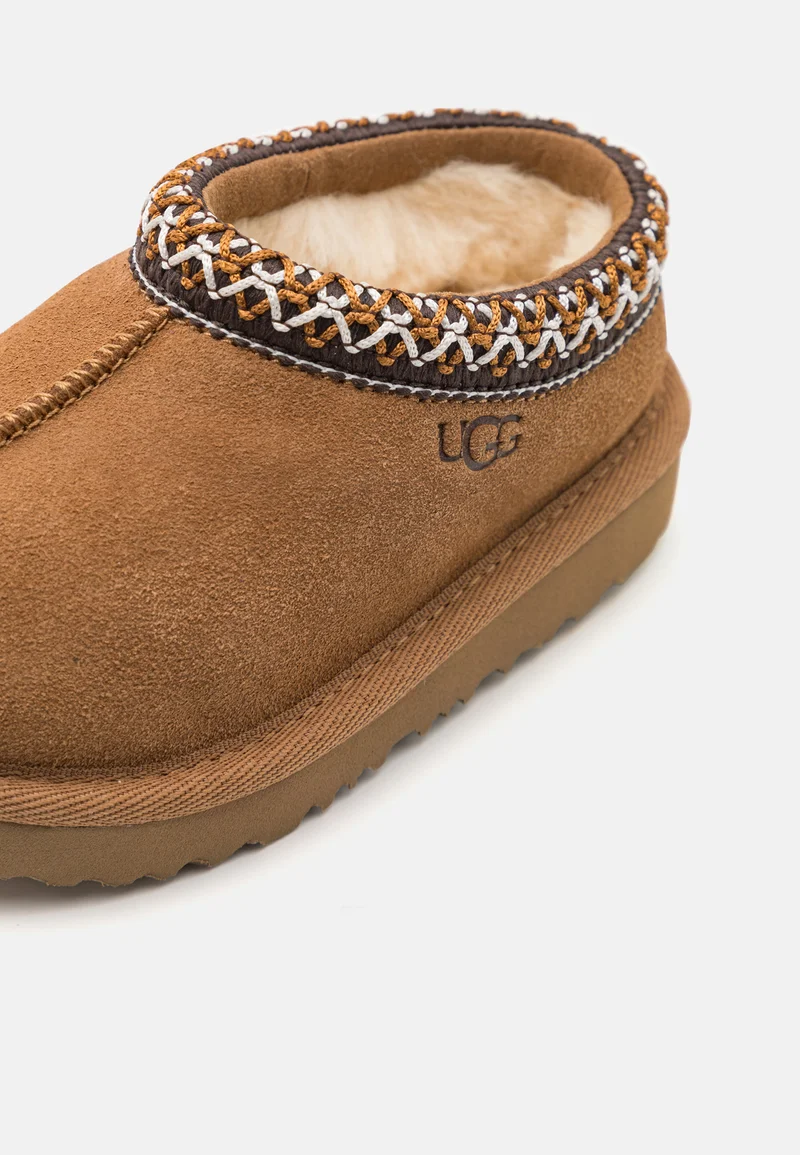 Close-up of UGG Tasman II slipper collar and lining.